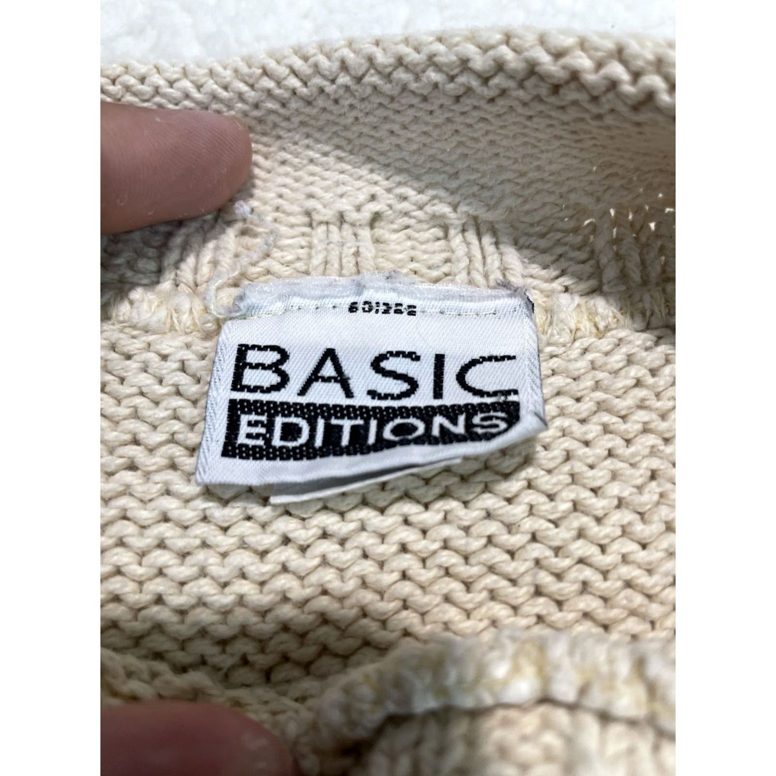 Basic Editions VINTAGE Basic Editions Sweater Shirt Womens S Snowflake Knit Mock Neck Holiday Cream White 90s Christmas Winter Ski Preppy Casual Pullover Size S / US 4 / IT 40 - 5 Thumbnail