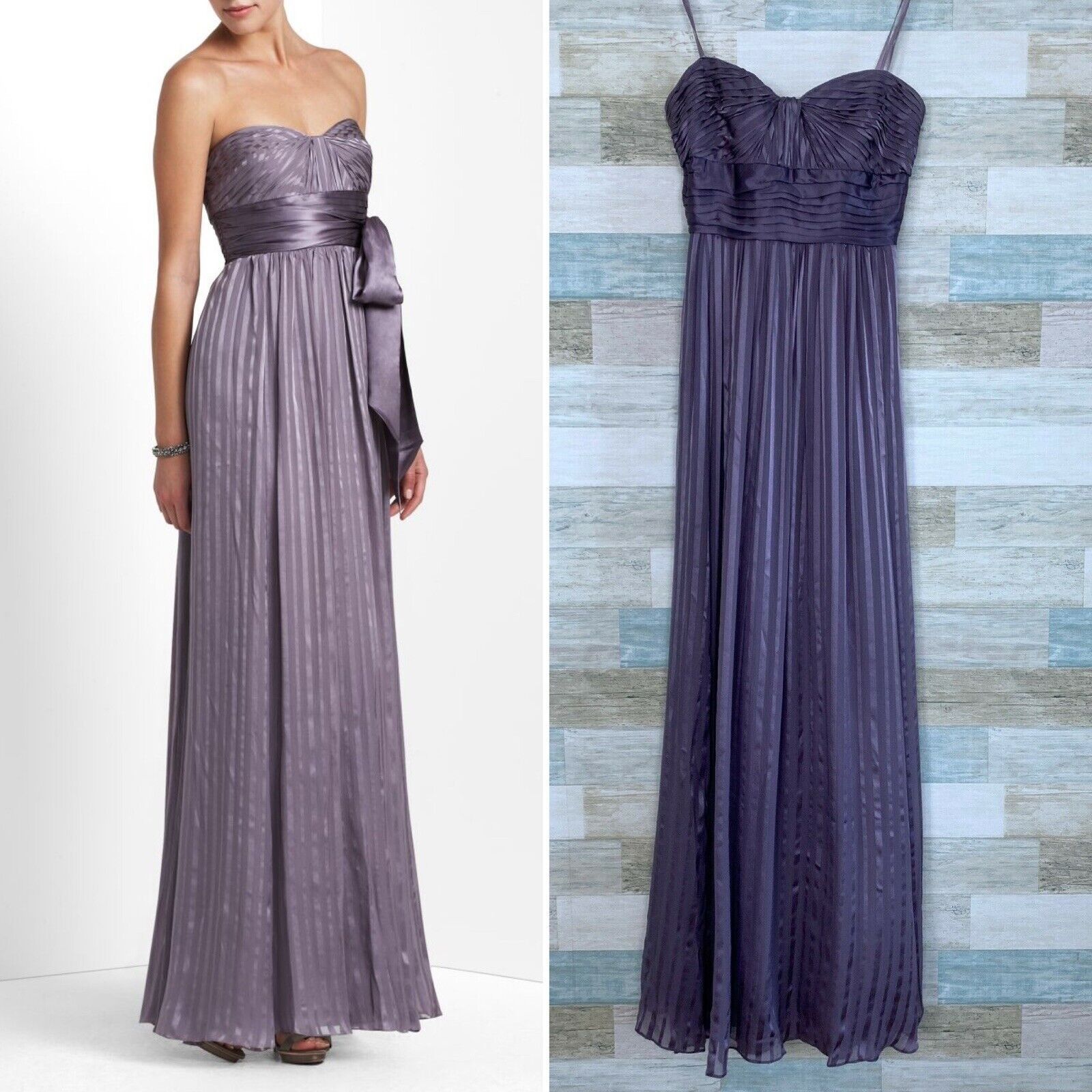 Bcbgmaxazria BCBGMaxazria Pure Silk Alicia Bridesmaid Gown Purple 0 2 Size XS / US 0-2 / IT 36-38 - 1 Thumbnail
