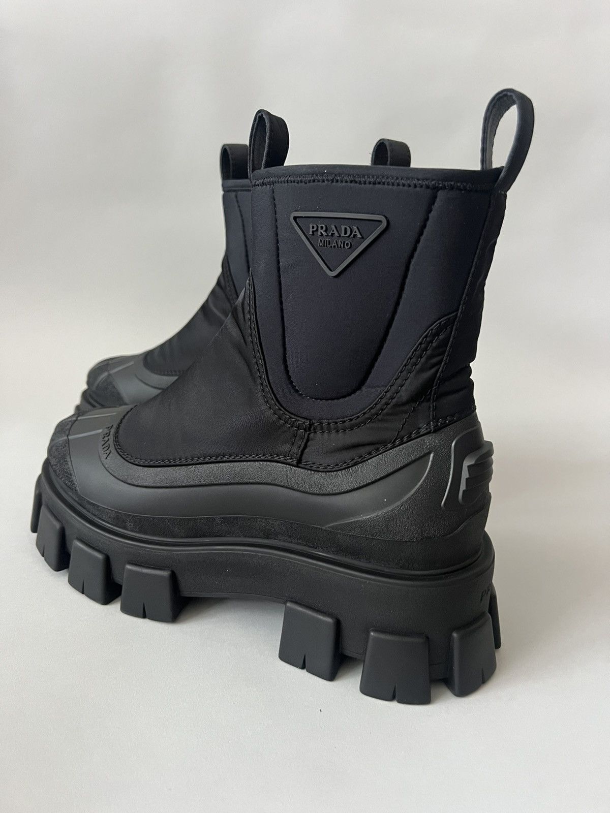 Prada $2.3K VALUE Monolith Re-Nylon Gabardine Boots Size US 11.5 / EU 44-45 - 7 Thumbnail