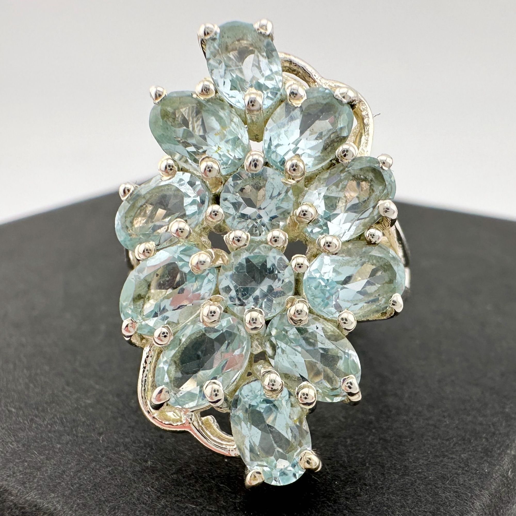 Other Stunning 5.78 ct Blue Topaz Shimmering Waterfall Ring Sz 6.5 Size ONE SIZE - 15 Thumbnail
