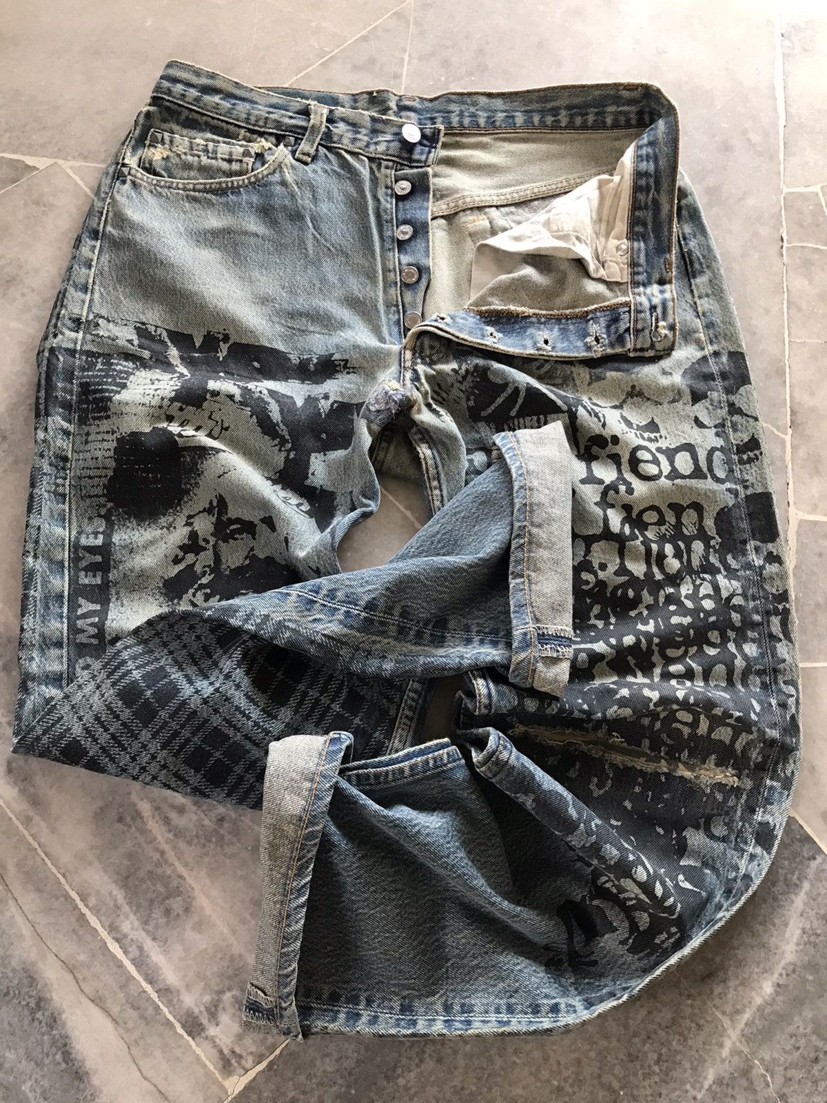 Levi's Vintage Clothing × Montage Vintage Levi’s 501 Jeans Custom Montage denim Crowd Size US 34 / EU 50 - 5 Thumbnail