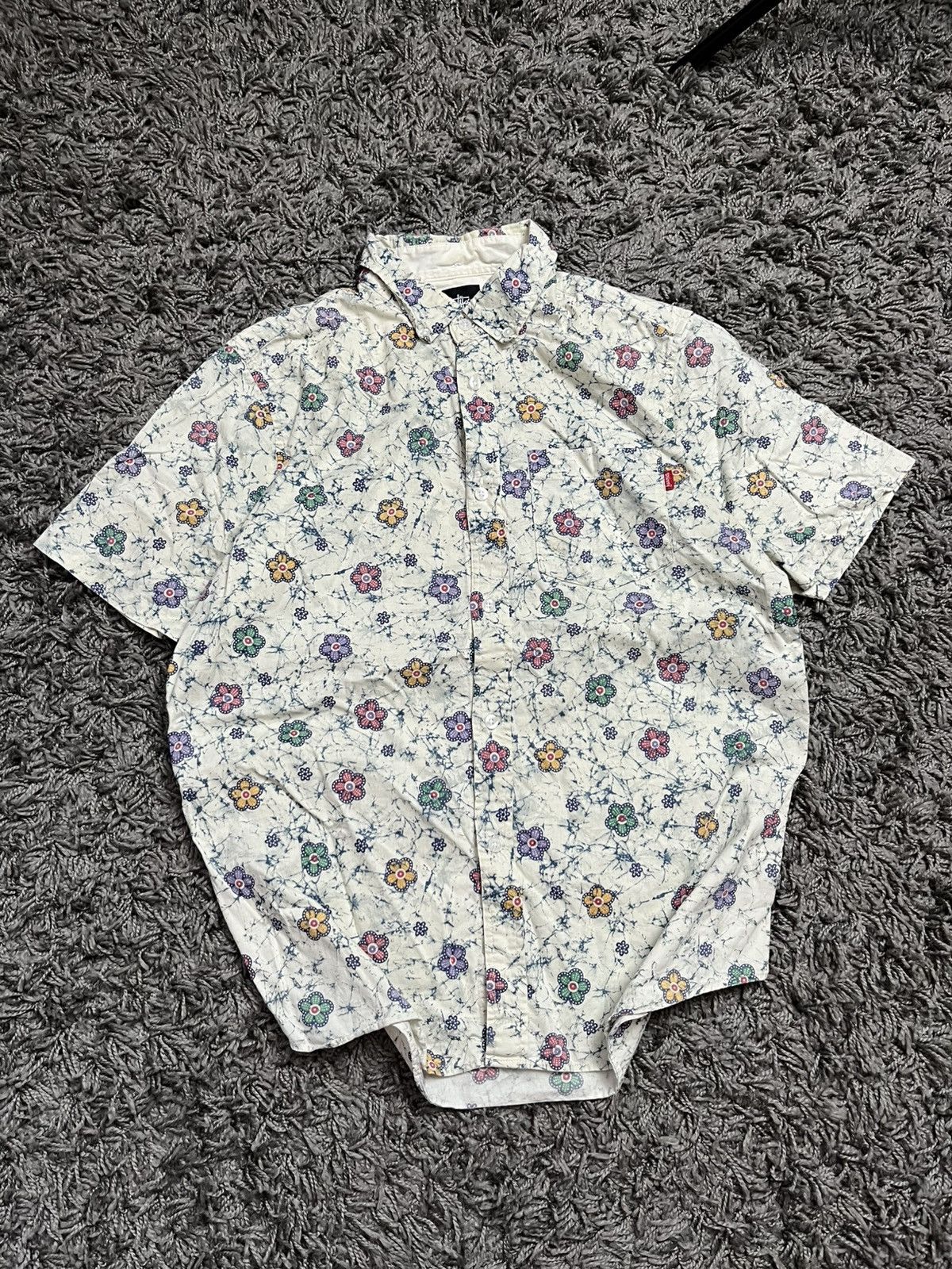 Stussy Stüssy Multi-Color Floral Print Short Sleeve Shirt Size US S / EU 44-46 / 1 - 2 Thumbnail
