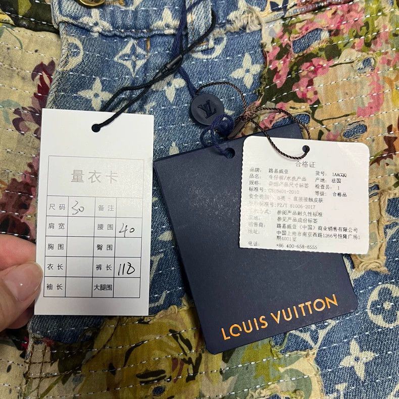 Louis Vuitton Louis Vuitton Blue monogrammed patchwork flared jeans Size US 30 / EU 46 - 3 Thumbnail
