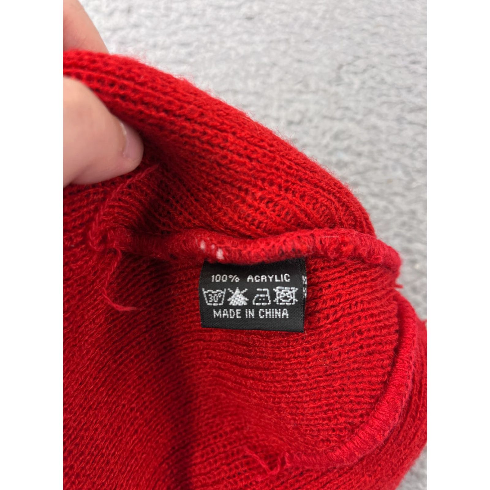 Vintage Torkia Apparel Beanie Hat One Size Adult Red Knit Acrylic Ski Theme Mens Ladies Size ONE SIZE - 7 Thumbnail
