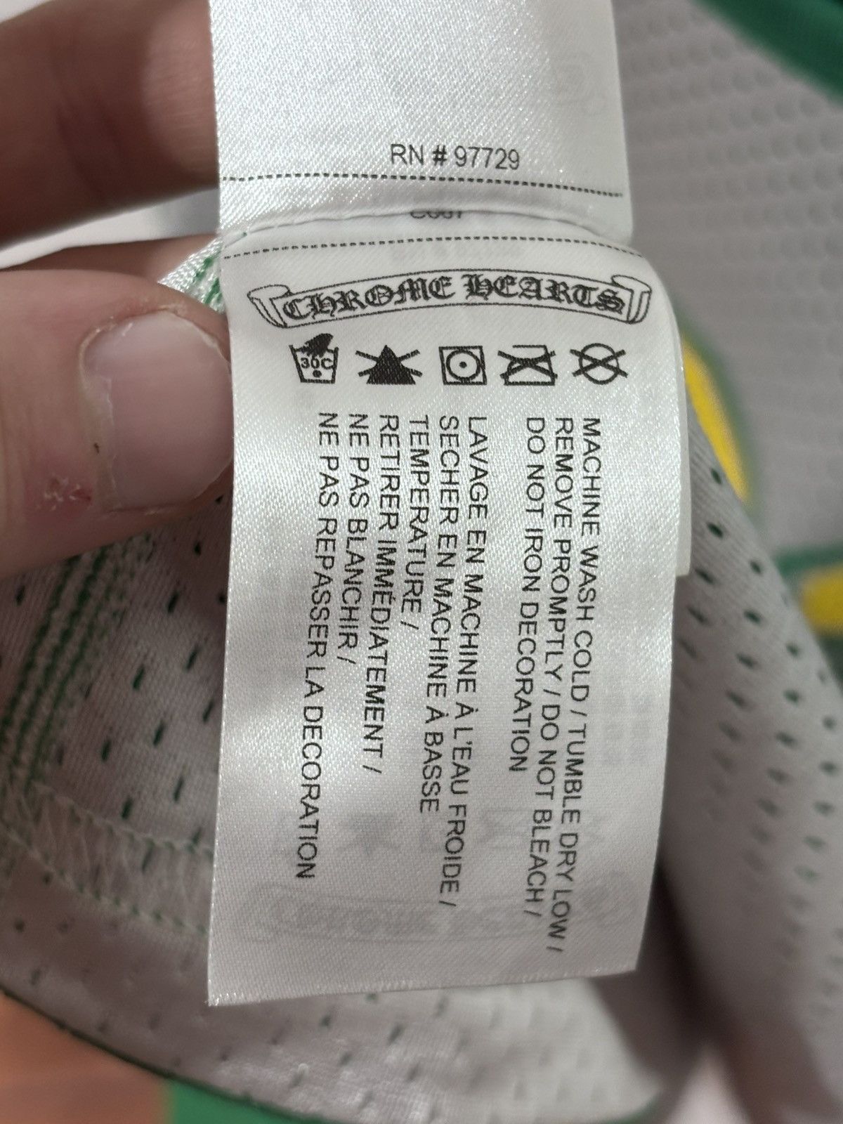 Chrome Hearts Chrome Hearts Basketball Mesh Jersey Green/Yellow Size US M / EU 48-50 / 2 - 14 Thumbnail