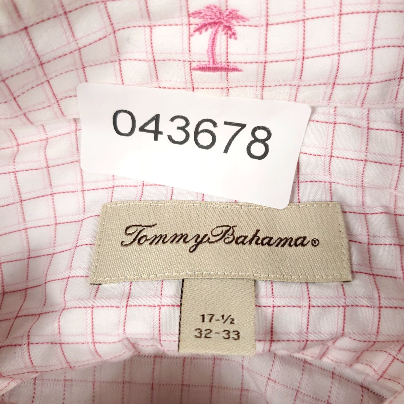 Tommy Bahama Tommy Bahama Shirt Mens 17.5 Pink Check Long Sleeve Button Up Cotton Size 46R - 7 Thumbnail