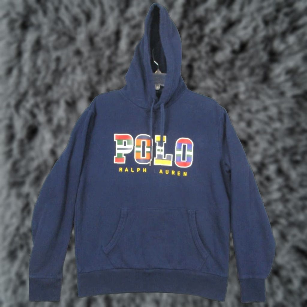 Polo Ralph Lauren Polo Ralph Lauren Hooded Sweatshirt Medium Logo Spelled Out Retro Shirt Mens M Blue Logo 90s Vintage Pullover Hoodie Size US M / EU 48-50 / 2 - 1 Thumbnail