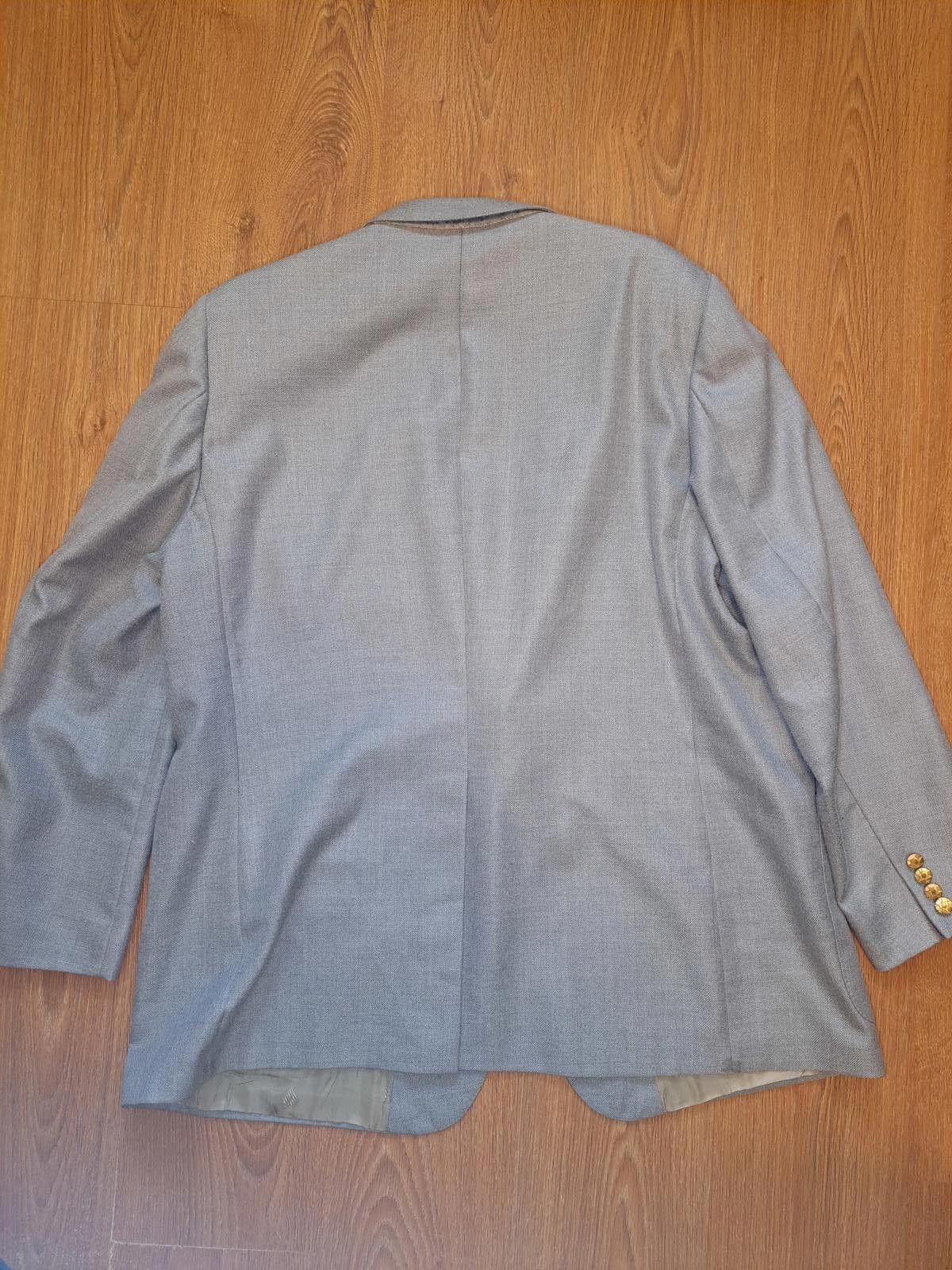 Lanvin Lanvin Blazer Mens 48L Gray Gold Buttons Sharkskin Wool Size 48L - 11 Thumbnail
