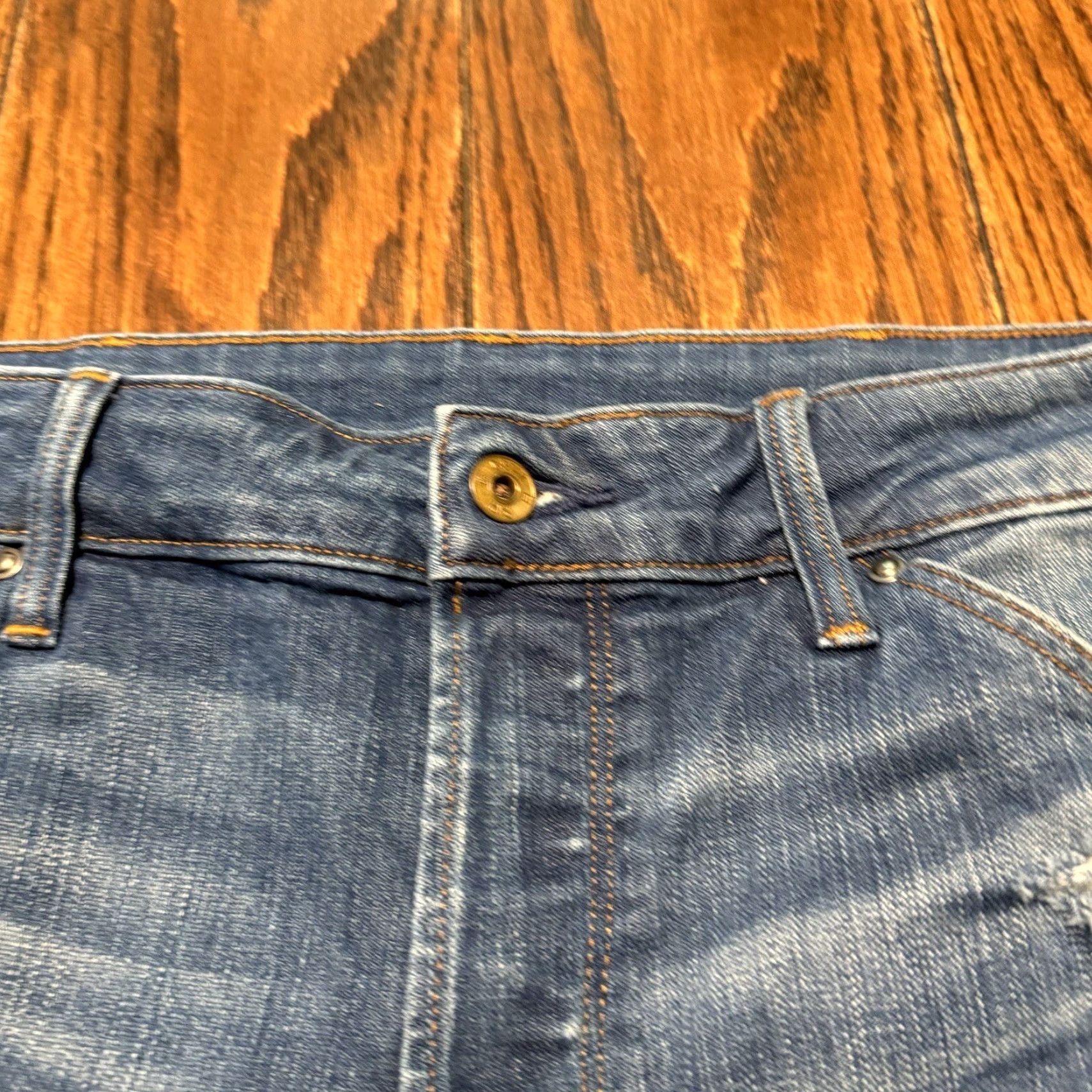 Vintage G Star Raw Jeans Mens 32x31 Blue 5620 3D Zip Knee Super Slim Denim Distressed Ripped Knee Slim Fit Zip Jeans Blue Mens Regular Size 32x31 US 31 Inseam Size US 31 - 6 Thumbnail