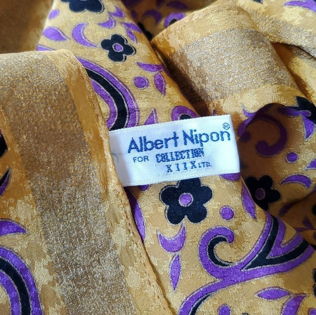 Albert Nipon Albert Nipon 60x15" Scarf Handkerchief 100% Silk Paisley Size ONE SIZE - 7 Thumbnail