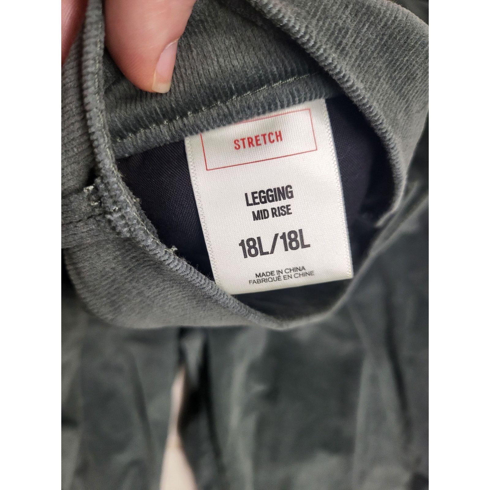 Express Express Dark Green Corduroy Mid Rise Pant Legging - 18L Size 40" / US 18 - 3 Thumbnail