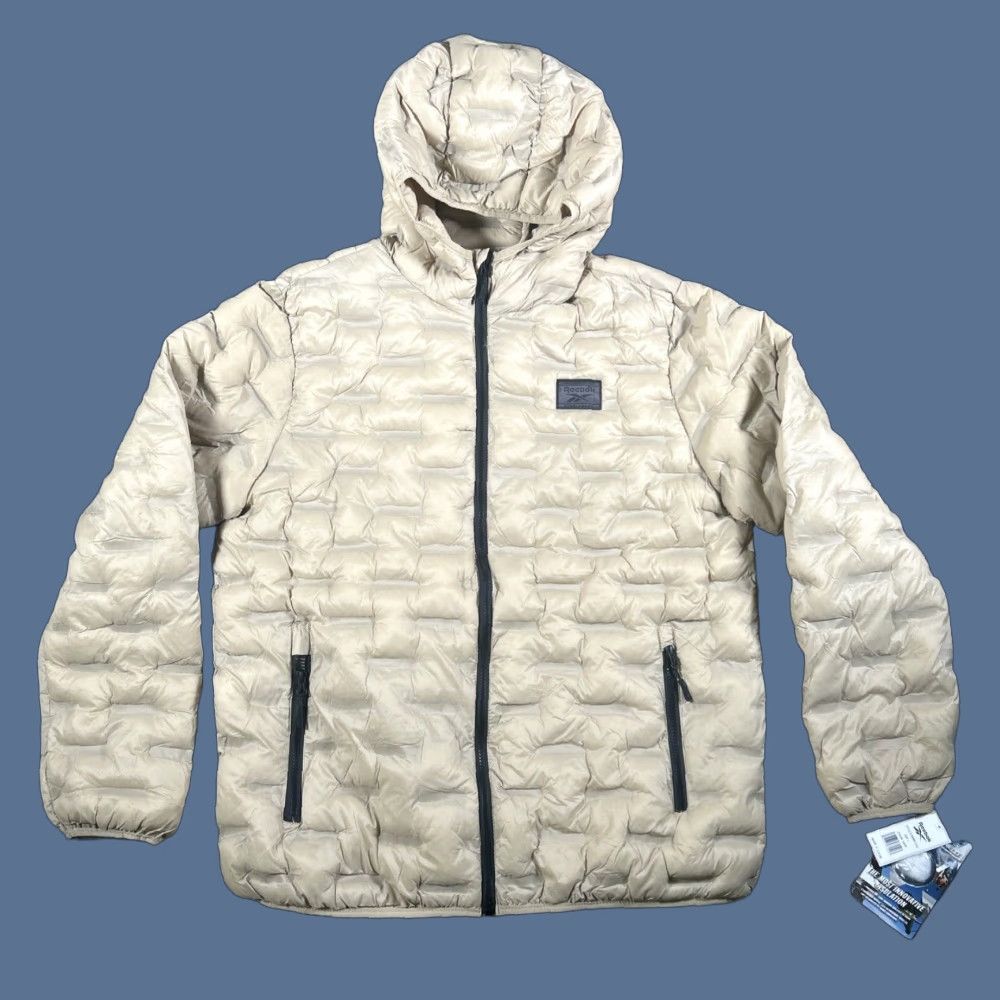 Reebok Reebok Jacket Quilted Hooded Sand Large Unisex Adults Windbreaker Outdoor Fall Winter Spring Puffy Size L / US 10 / IT 46 - 1 Thumbnail