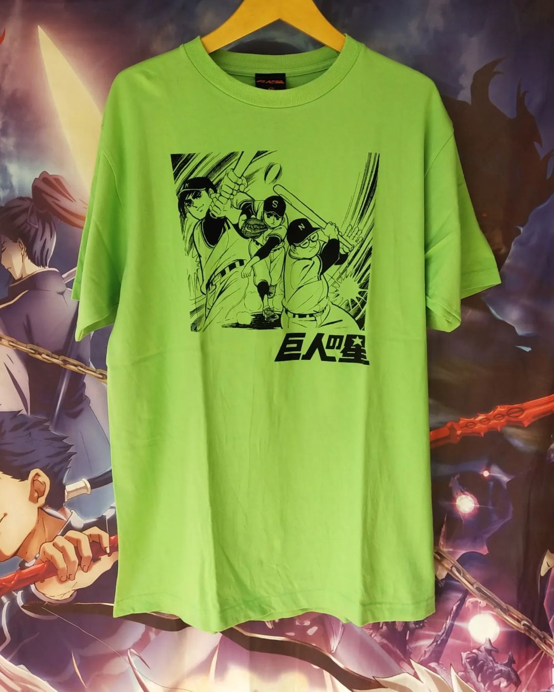 Anime × Japanese Brand × Vintage Star of the Giants Big Print Green Anime Manga Tees Size US L / EU 52-54 / 3 - 1 Thumbnail