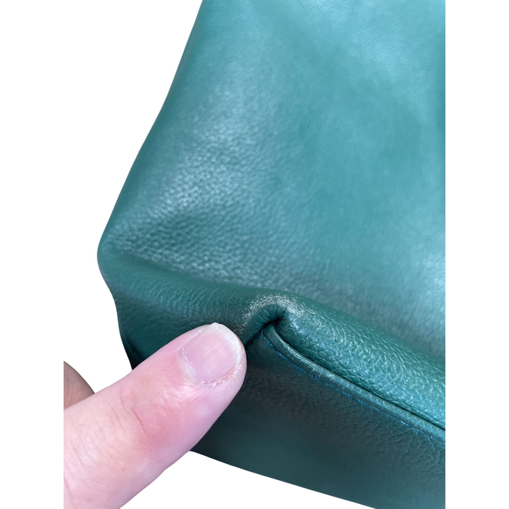 Other Tahari Womans Green Pebbled Leather Tote HandBag Silver Char Size ONE SIZE - 22 Thumbnail