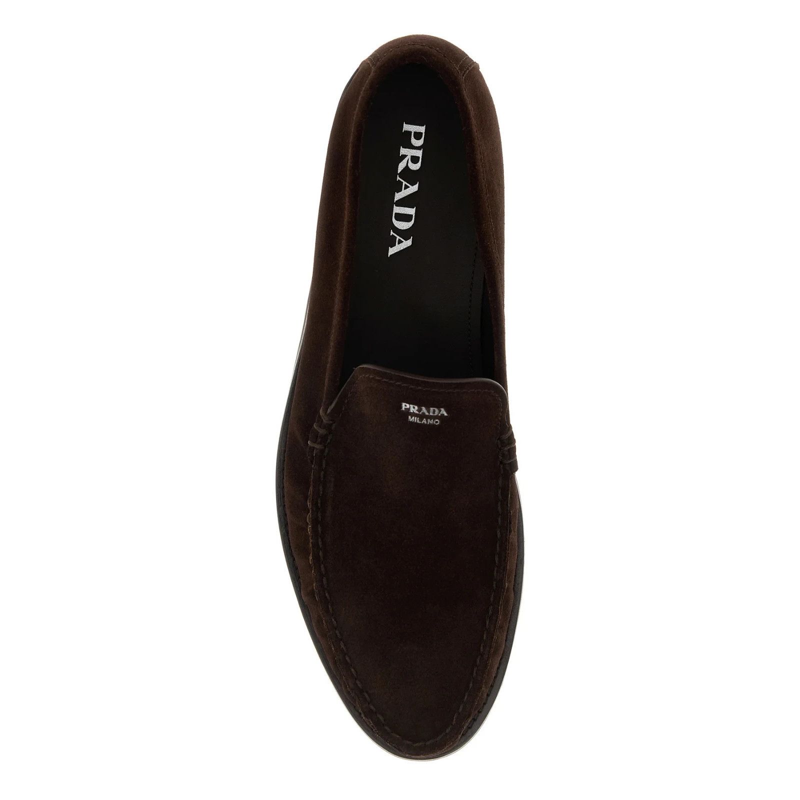 Prada PRADA Dark Brown Suede Loafers New And Authentic (Men's size Size US 10.5 / EU 43-44 - 4 Thumbnail