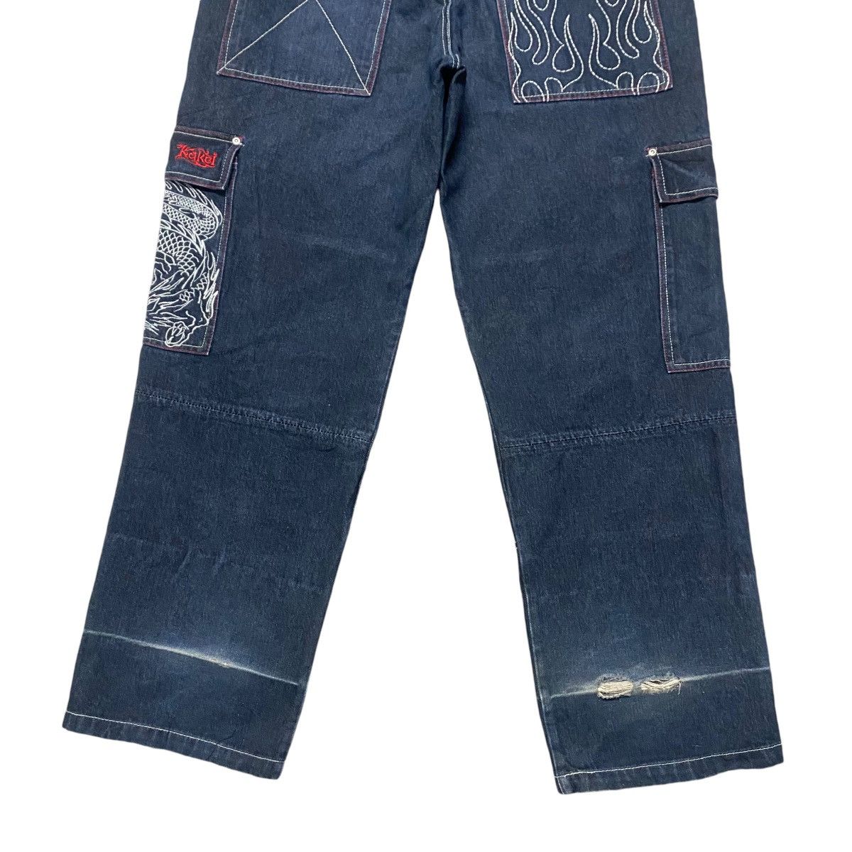 Vintage Vintage BRASS HITHER Denim Baggy Flame Dragon Jeans Size US 36 / EU 52 - 15 Thumbnail