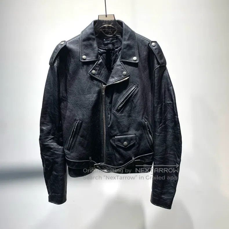 Balenciaga Balenciaga Lapelled Leather Jacket Size US S / EU 44-46 / 1 - 1 Thumbnail