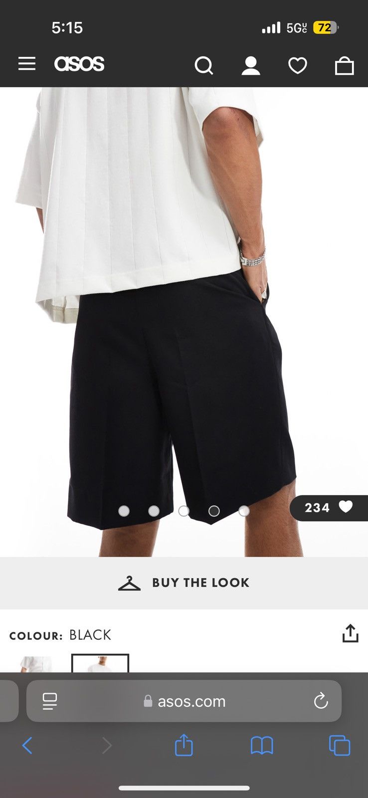 Asos ASOS DESIGN smart wide leg shorts in black Size US 28 / EU 44 - 2 Thumbnail