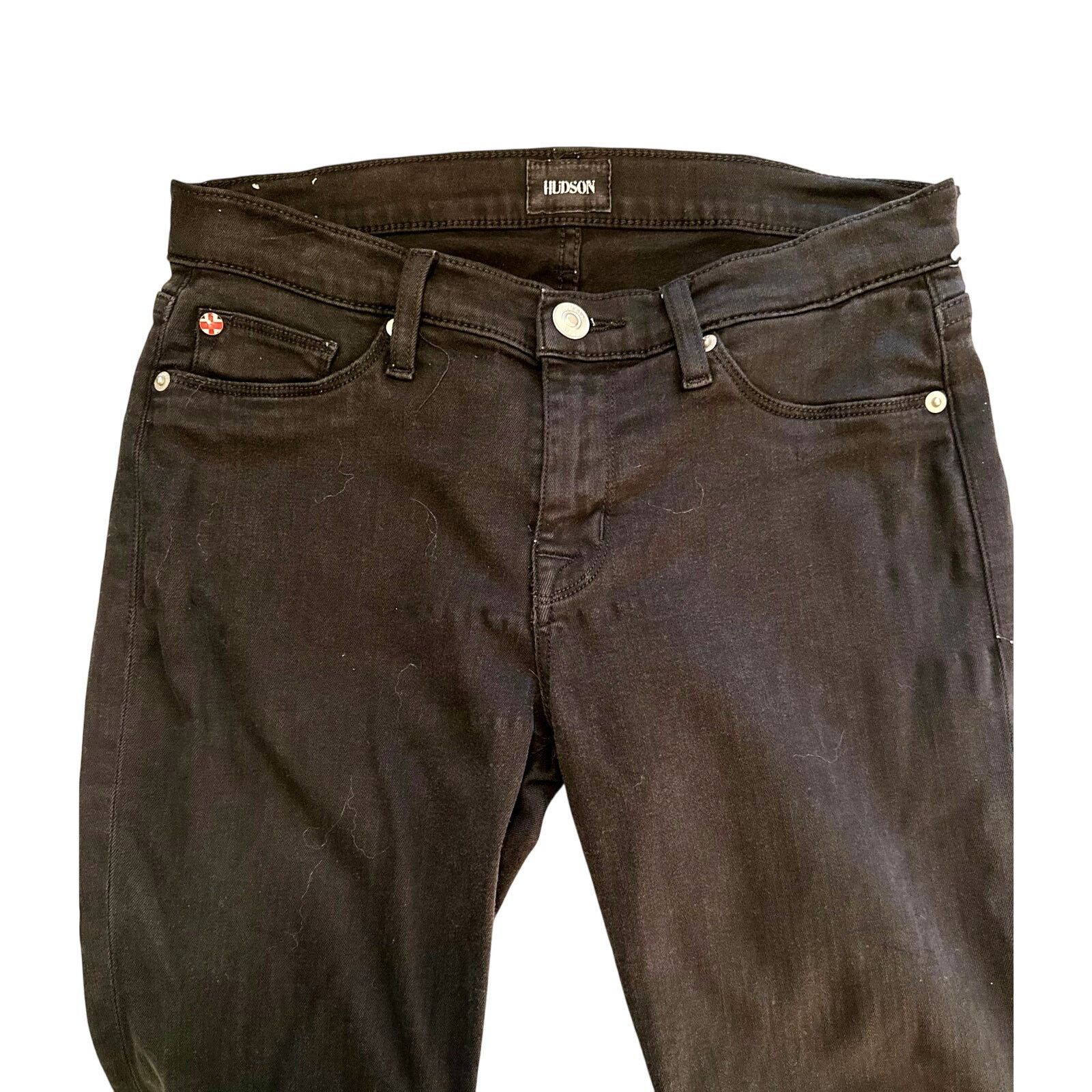 Hudson Hudson Harkin Super Skinny Crop Jean Cuff Black Knight 29 Size 29" - 9 Thumbnail