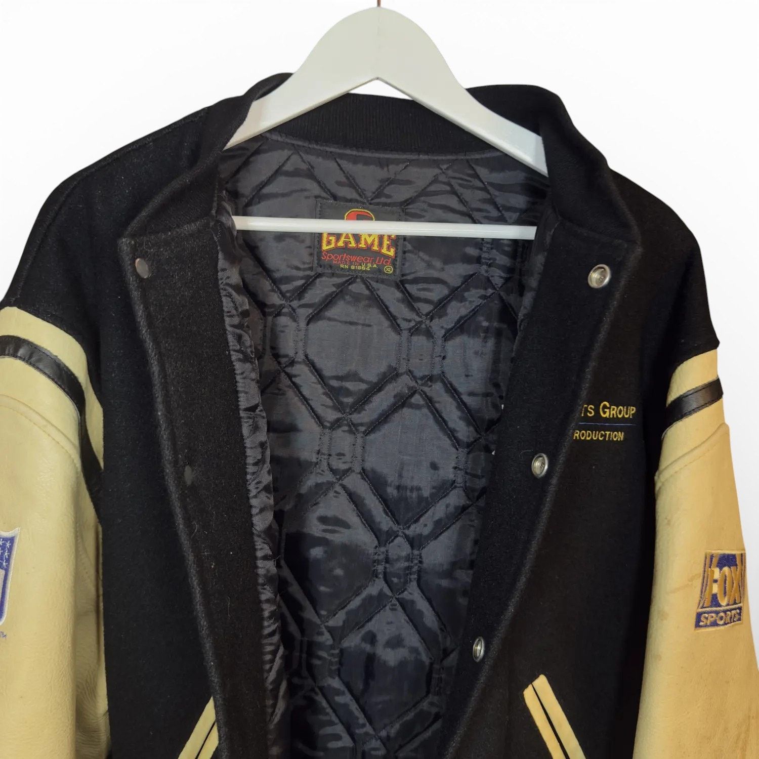Vintage Vintage 90s NFL On Fox Wool And Leather Varsity Jacket Size US XL / EU 56 / 4 - 8 Thumbnail