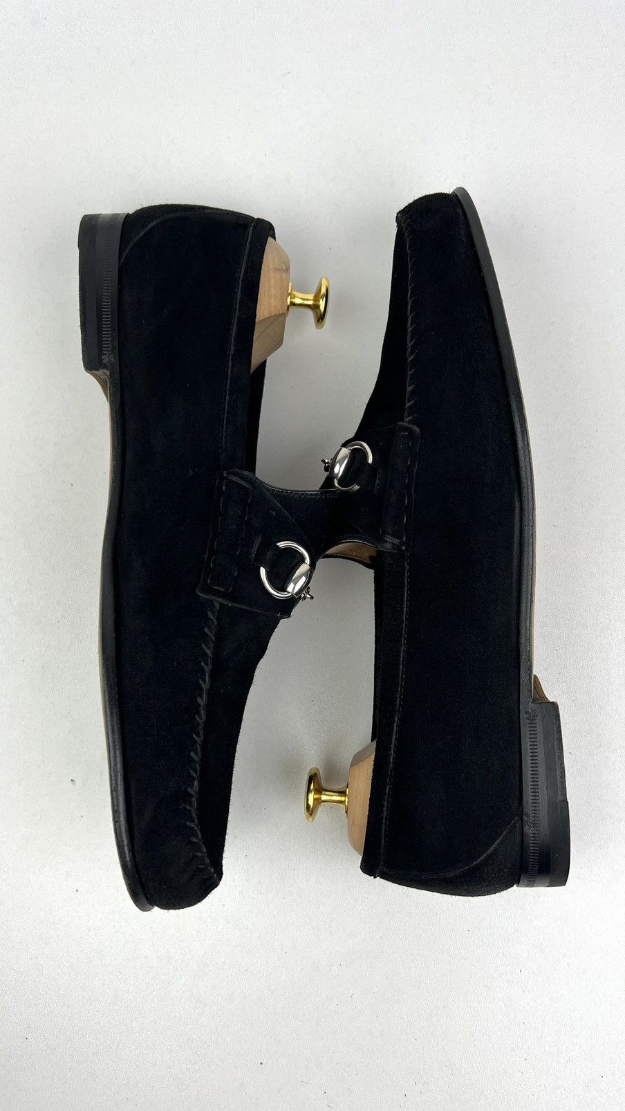 Gucci GUCCI Loafers Suede Leather Shoes HORSEBIT Buckle Black Mens Size US 10 / EU 43 - 10 Thumbnail