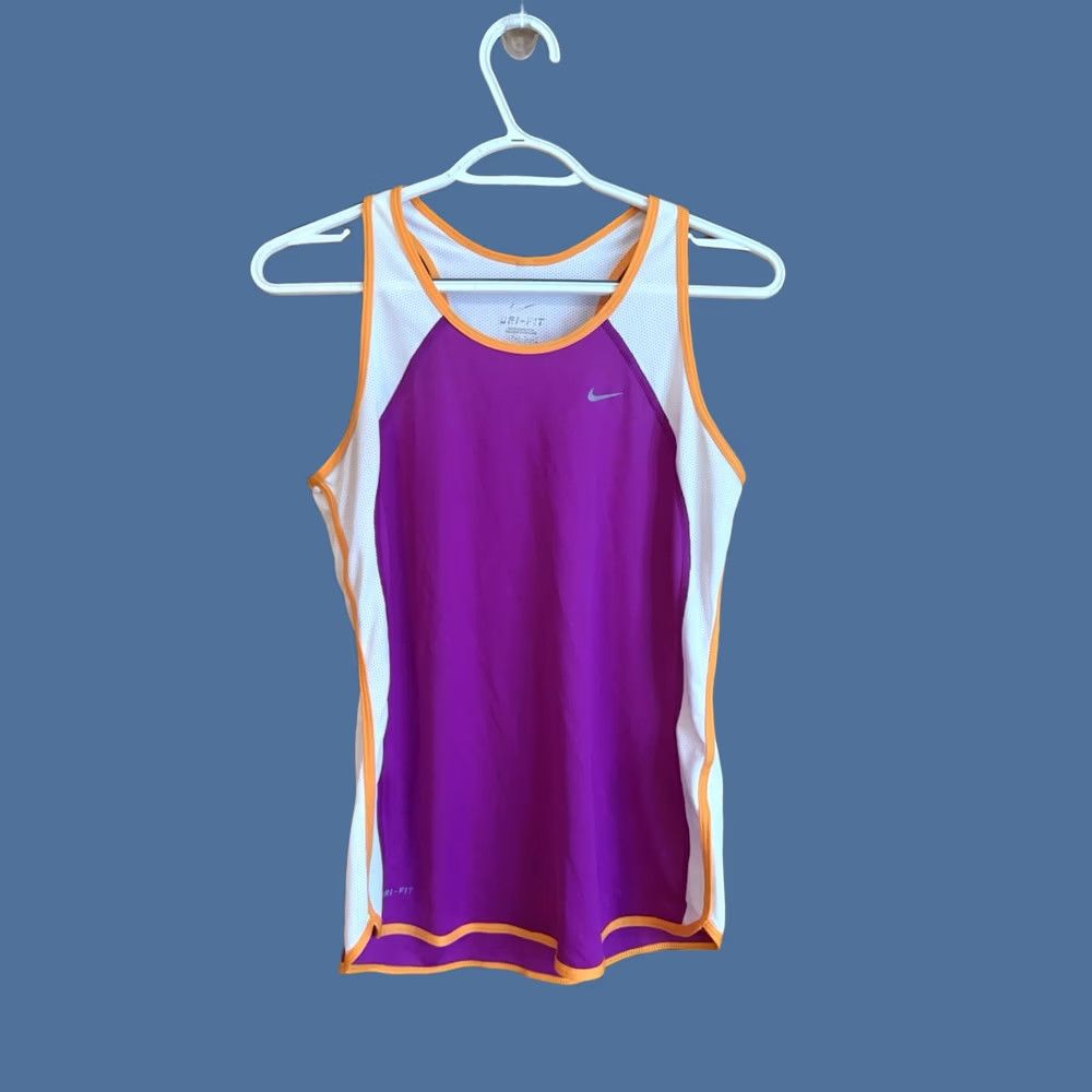 Nike Nike Dri-Fit Tank Top Womens Size M Purple Orange Sleeveless Activewear Shirt RacERback Size M / US 6-8 / IT 42-44 - 1 Thumbnail