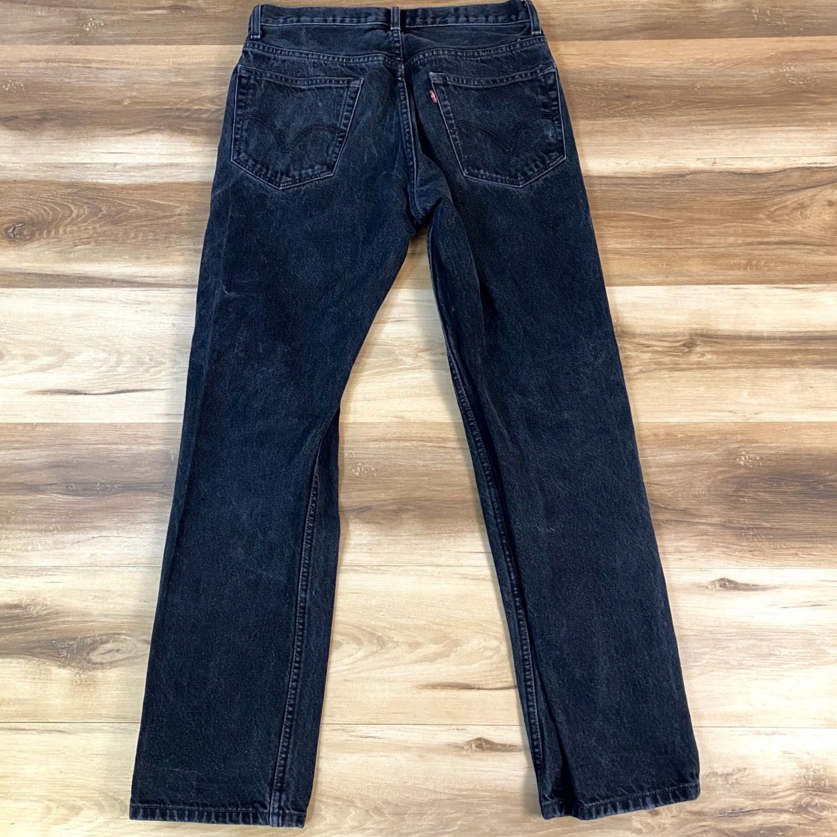 Levi's Levi's 505 Jeans Men 33x32 Heritage 100% Cotton Regular Fit Washed Black Vintage Straight Jeans Mens Size US 33 - 8 Thumbnail