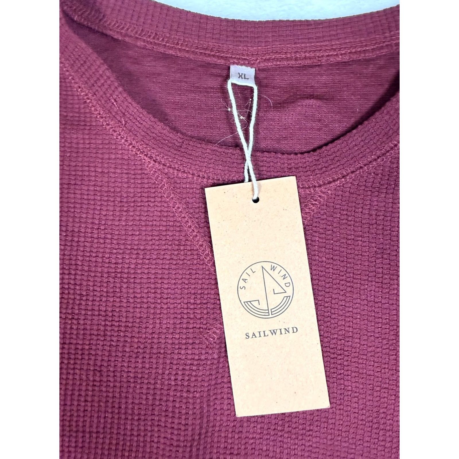 Vintage SAILWIND Shirt Mens XL Red Long Sleeve Thermal Waffle Knit Crew Neck Top Size US XL / EU 56 / 4 - 2 Thumbnail