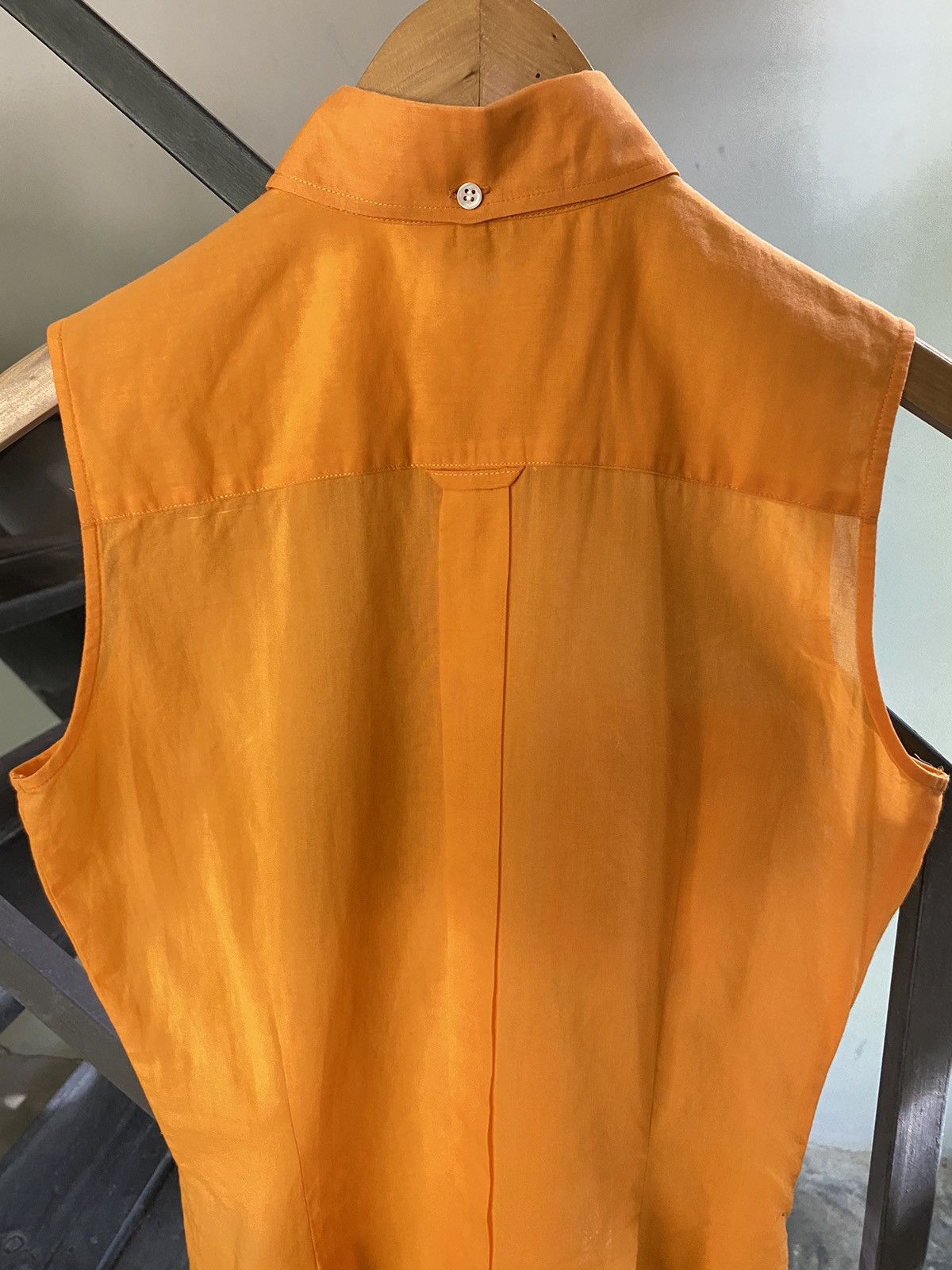 Paul Smith Paul Smith WOMEN Orange Sleeveless Button-up Shirt Size S / US 4 / IT 40 - 7 Thumbnail