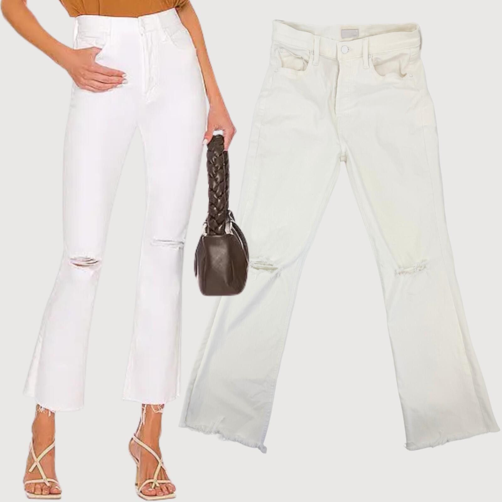 MOTHER Mother The Tripper Ankle Fray Jeans White 28 Size 28" / US 6 / IT 42 - 1 Thumbnail