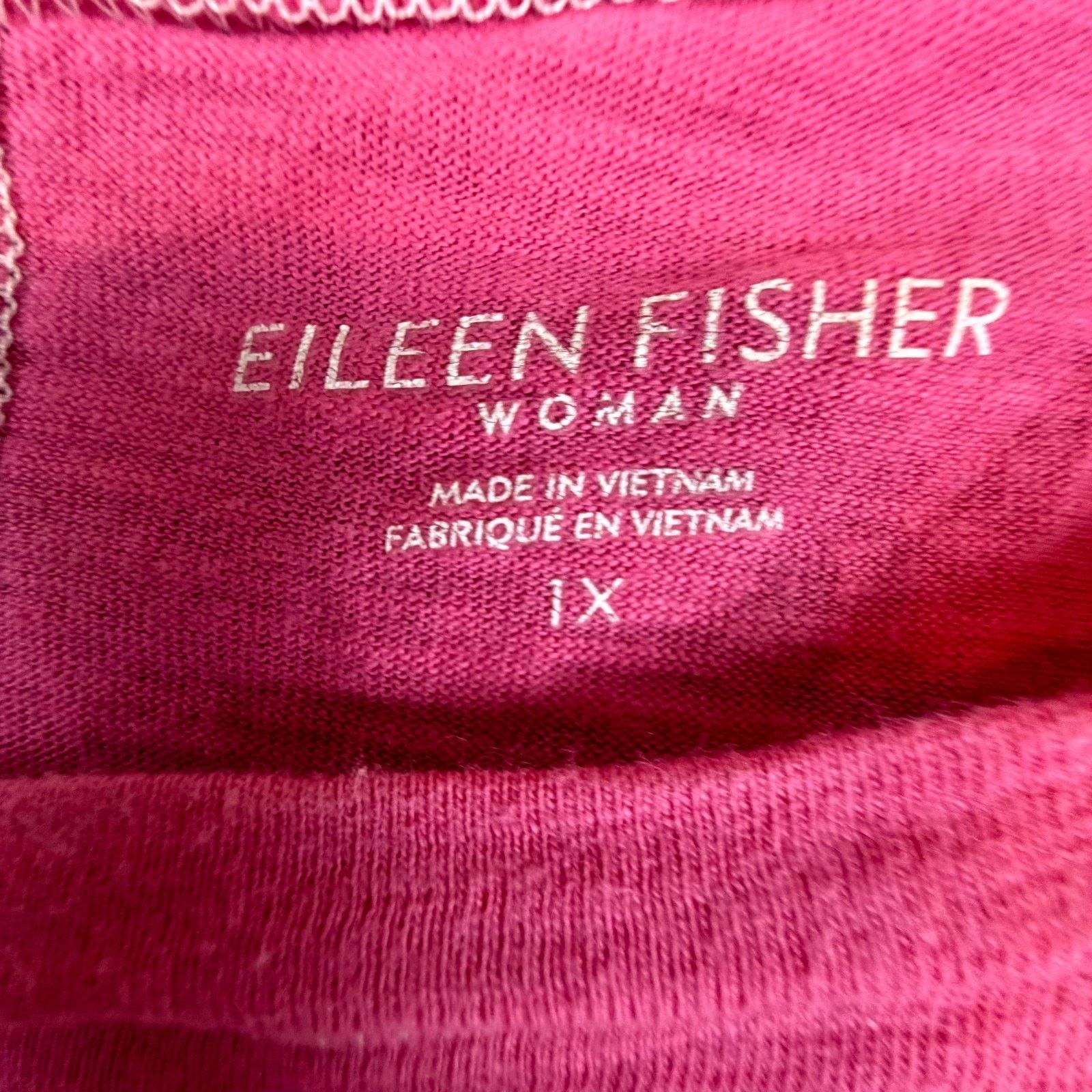 Eileen Fisher Eileen Fisher Organic Shirt Womens 1X Hot Pink Casual Basics Size XL / US 12-14 / IT 48-50 - 3 Thumbnail