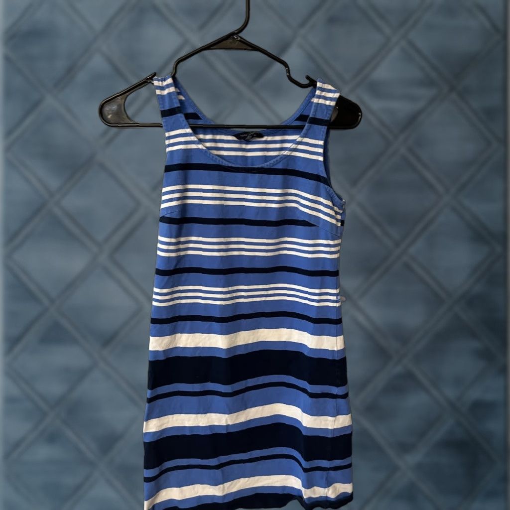 Tommy Hilfiger Tommy Hilfiger Blue Striped Sleeveless Knee Length Knit Tank Dress XS Women Casual Knit Dress Size XS / US 0-2 / IT 36-38 - 1 Thumbnail