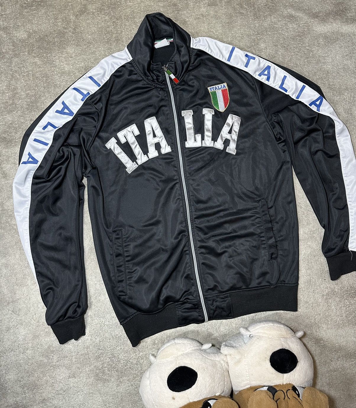 Vintage Vintage RARE Italia Big Logo Zip Track Jacket Y2K Size US L / EU 52-54 / 3 - 2 Thumbnail