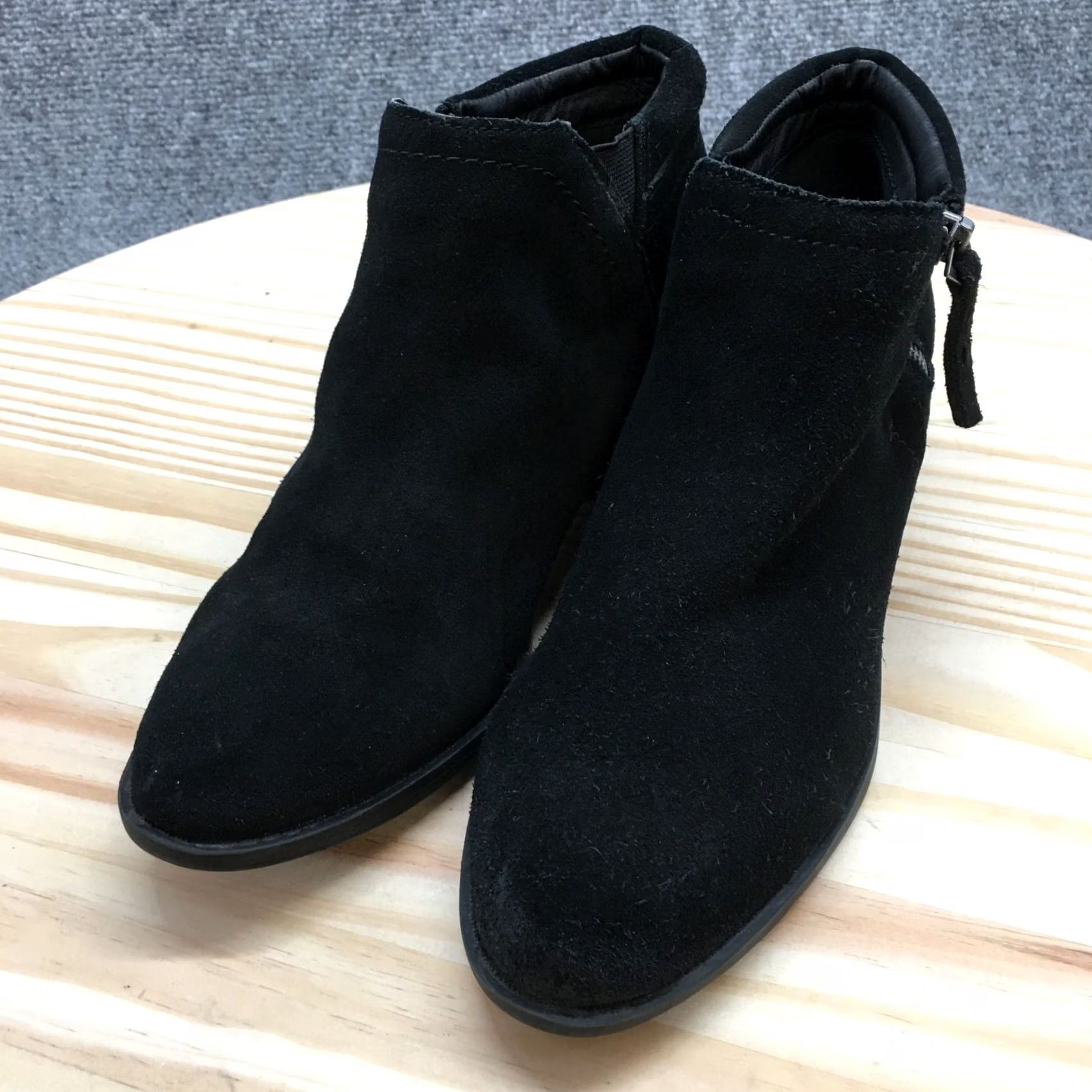 Vintage White Mountain Boots Womens 8.5 M Delaney Ankle Booties Black Leather Zip Almond Bootie Size US 9 / IT 39 - 3 Thumbnail