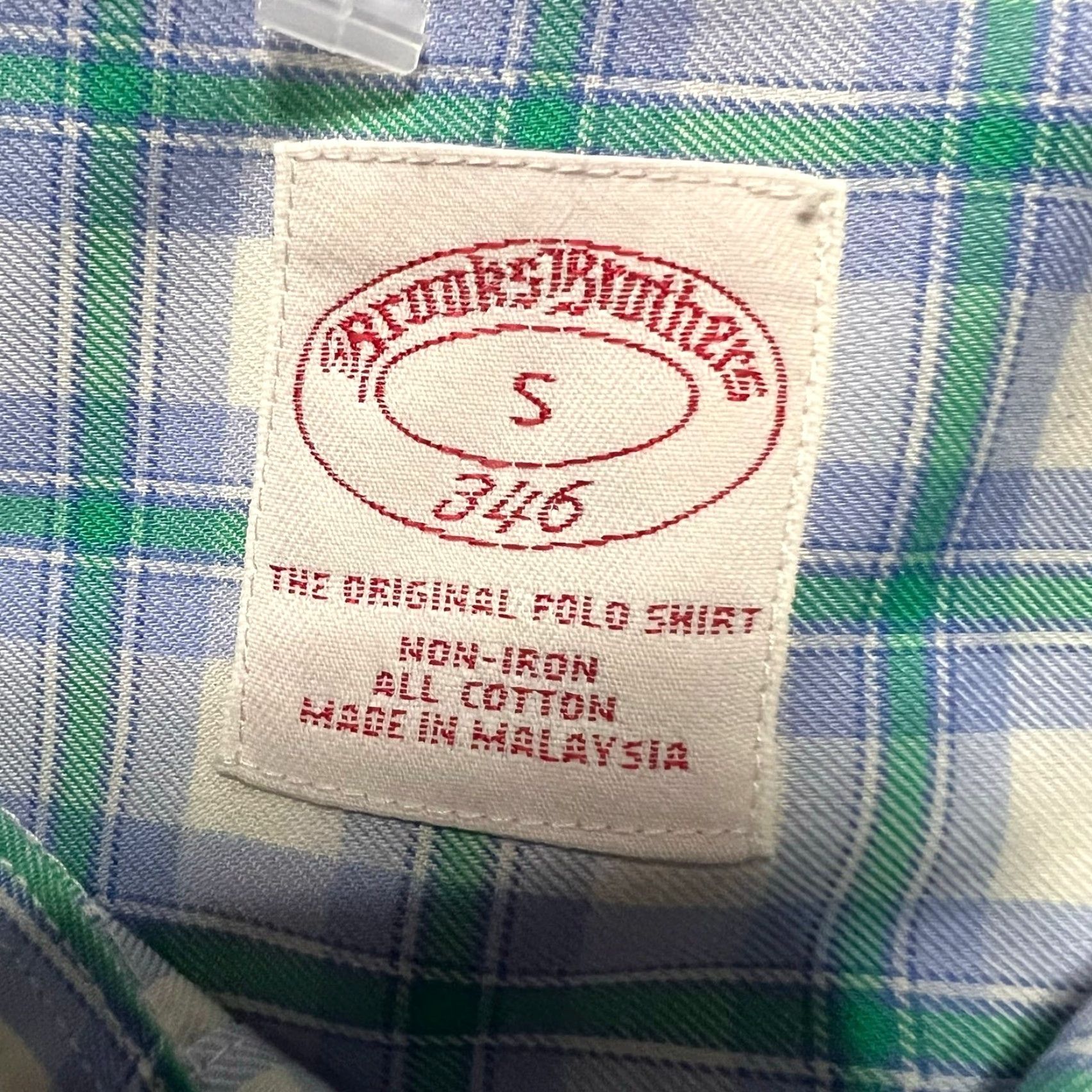 Brooks Brothers Brooks Brothers 346 Shirt Mens Small Green Blue Plaid Long Sleeve Button Shirt Size US S / EU 44-46 / 1 - 6 Thumbnail
