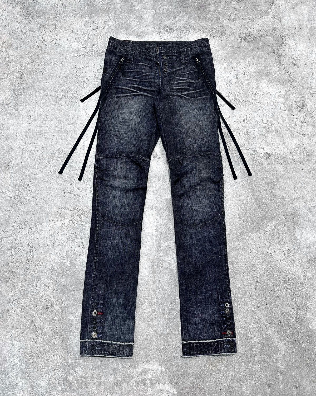 Marithe + Francois Girbaud × Vintage Marithe Francois Girbaud Laced Up Skinny Jeans Size US 27 - 1 Thumbnail