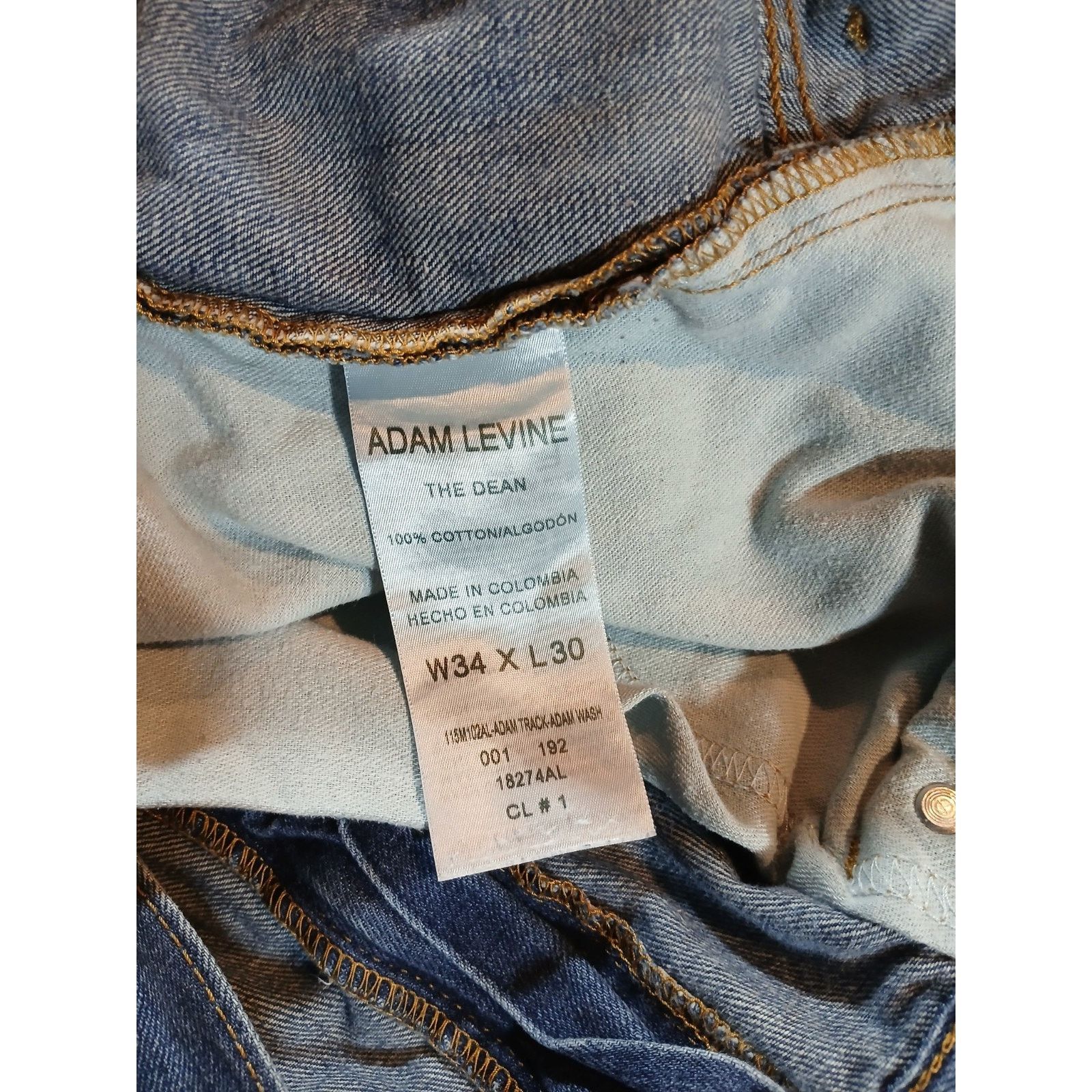 Adam Levine Adam Levine (34x30) Men's Relaxed Straight Blue Denim Jeans Size US 34 / EU 50 - 4 Thumbnail
