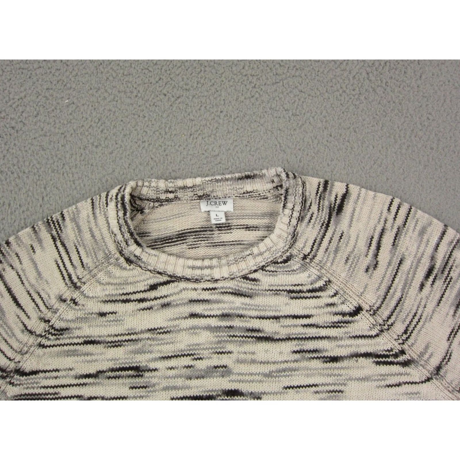 J.Crew J. Crew Sweater Womens Large Creme Knit Cotton Pullover Size L / US 10 / IT 46 - 2 Thumbnail