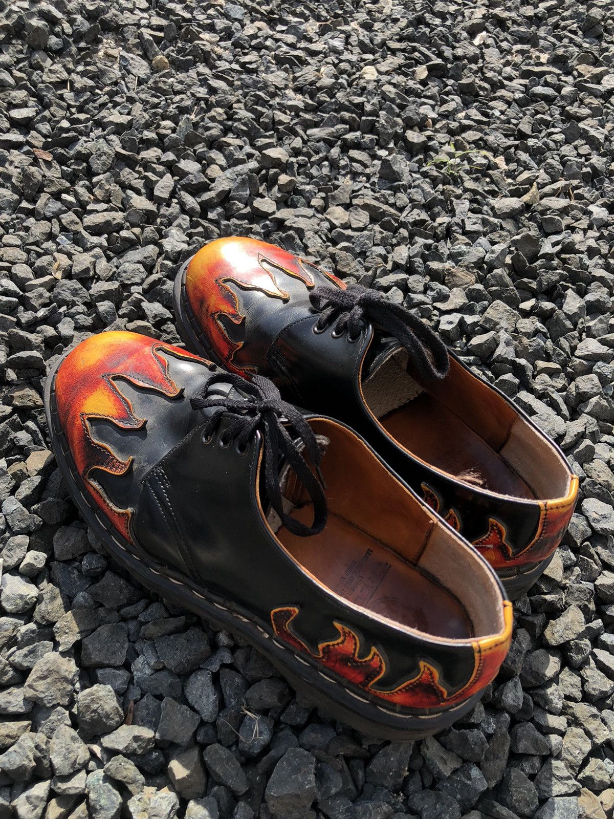 Designer × Vintage Vintage rockabilly tradeair doc marten flamed leather Size US 9 / EU 42 - 7 Thumbnail