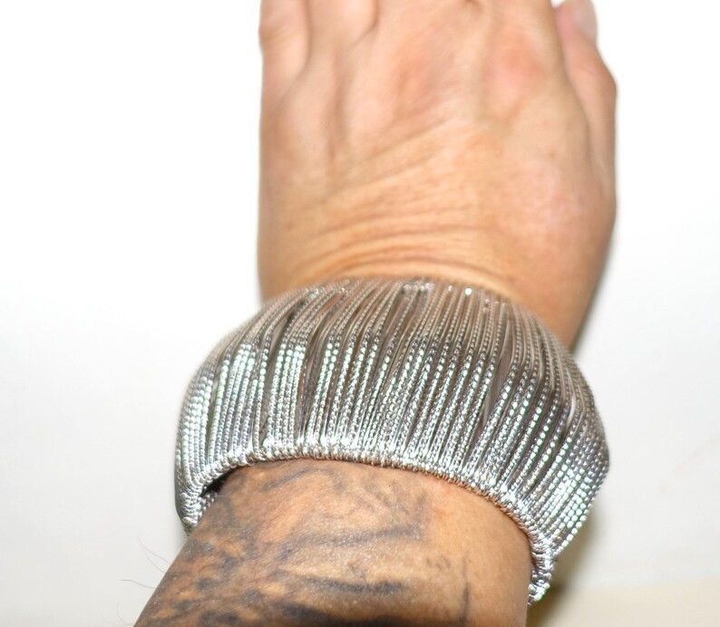 Other Silver tone Multiple String Cuff Bracelet Size ONE SIZE - 8 Thumbnail