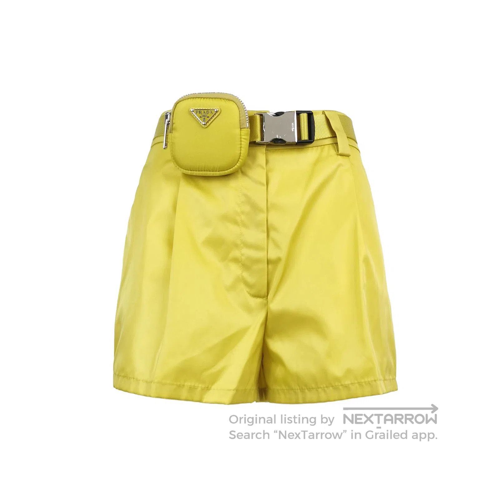 Prada Prada Yellow Belted Shorts Size 4. Size 39" - 1 Thumbnail