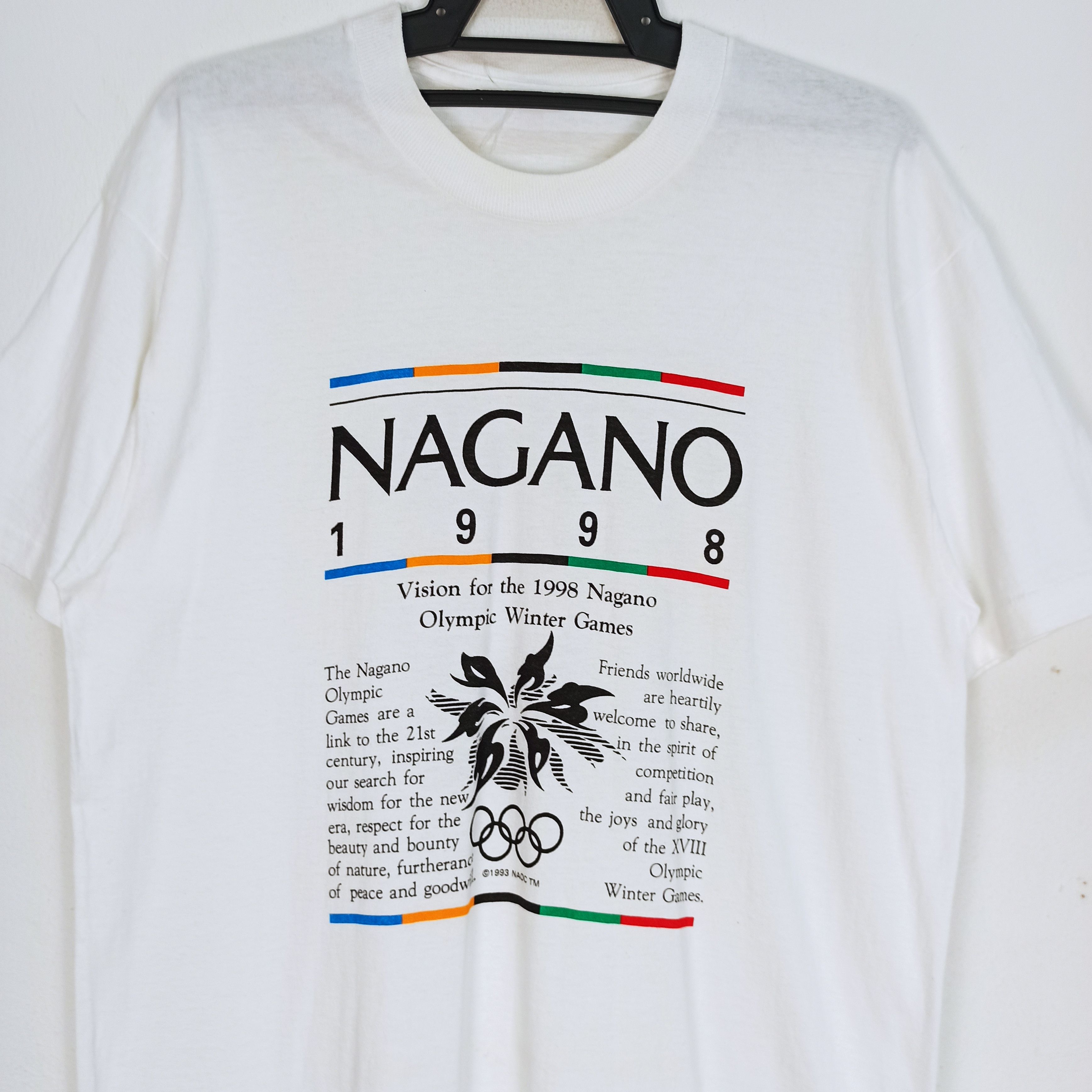 Fruit Of The Loom Vintage 1998 Nagano Olympic Winter Games Tees Single Stitch Size US L / EU 52-54 / 3 - 2 Thumbnail