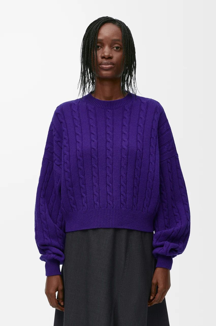Loewe o1loc1c0525 Sweater In Wool in Purple Size M / US 6-8 / IT 42-44 - 3 Thumbnail