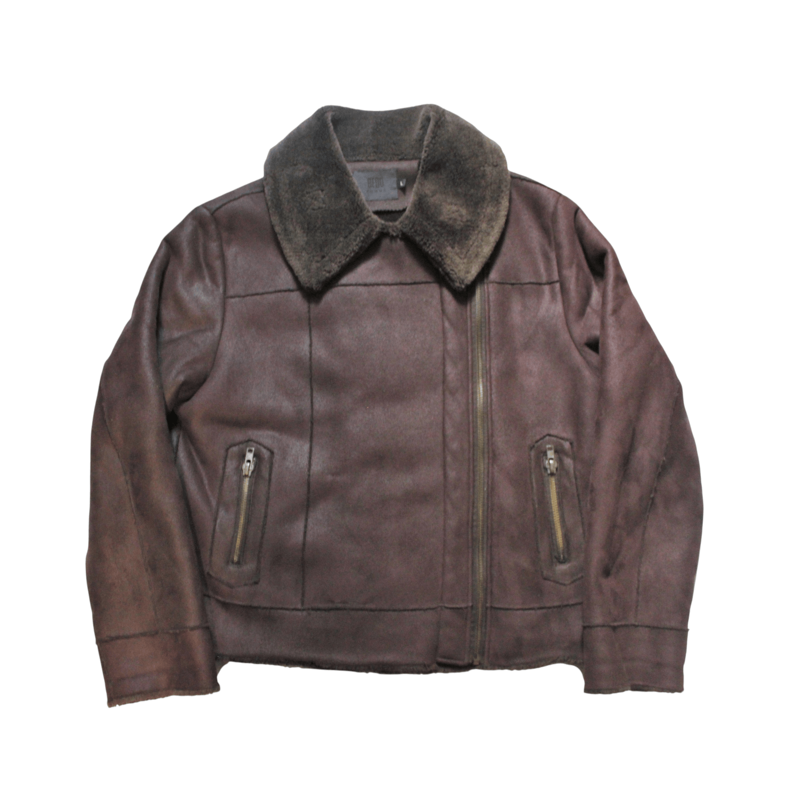 Vintage Vintage Shearling Aviator Oxblood Burgundy Jacket Size US L / EU 52-54 / 3 - 1 Thumbnail