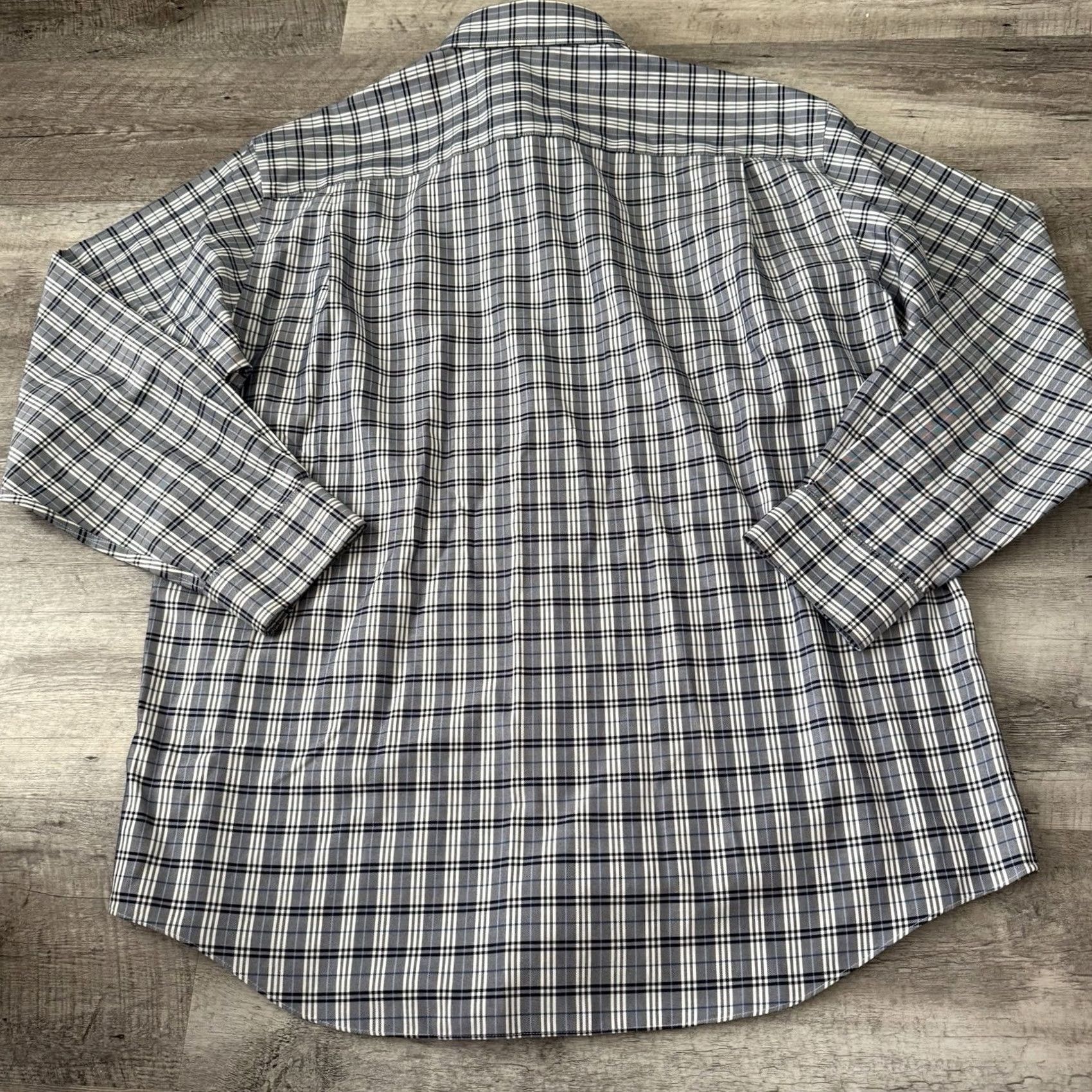Orvis Orvis Mens Large Blue Plaid Wrinkle Free Cotton Button-Up Shirt Size US L / EU 52-54 / 3 - 5 Thumbnail