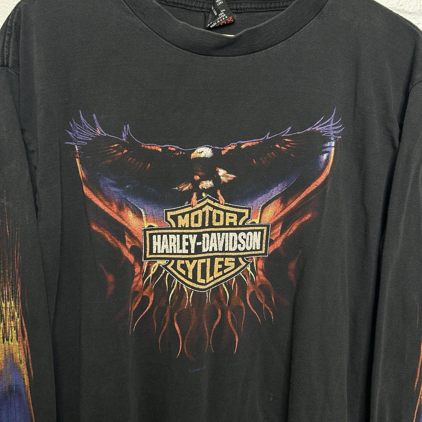 Harley Davidson Y2K Harley Davidson Purple Eagle Flame Long-Sleeve Size US L / EU 52-54 / 3 - 3 Thumbnail