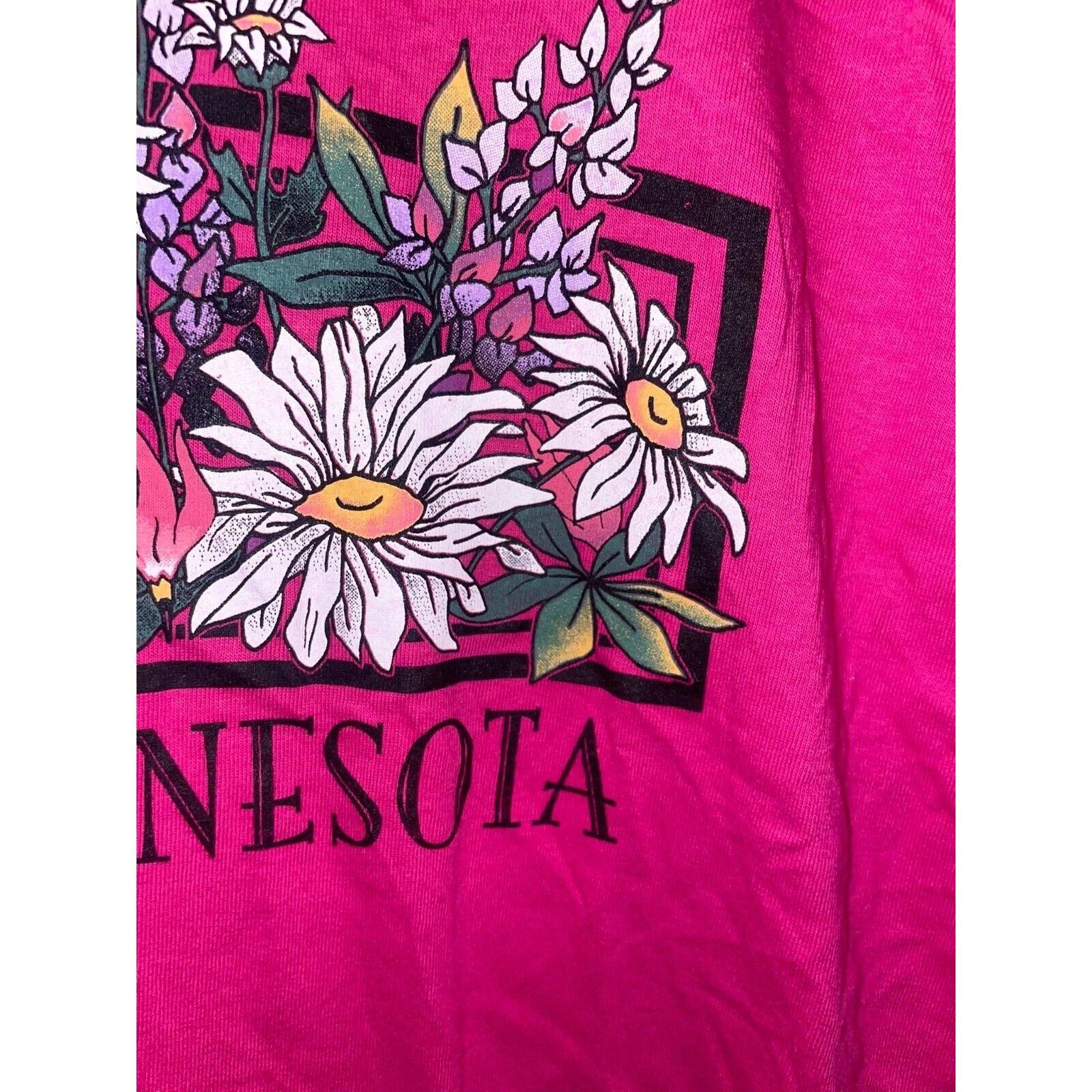 Anvil Vintage Minnesota Wildflower Shirt Flower Pink Tee 90s VTG X Size US XL / EU 56 / 4 - 5 Thumbnail