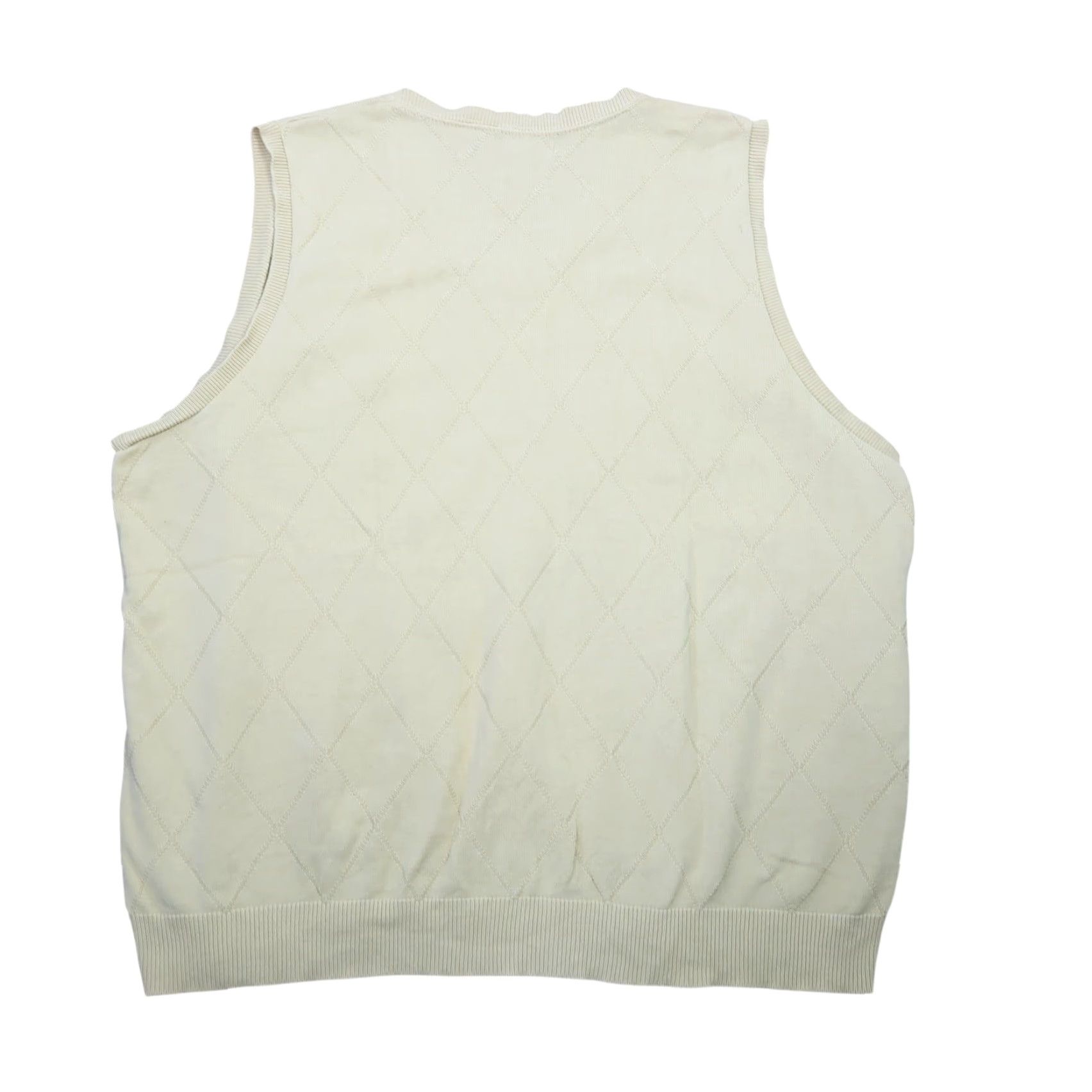 Haggar VINTAGE Haggar 90s Diamond Cotton Sweater Vest Mens XL V-Neck Sleeveless Yellow Size US XL / EU 56 / 4 - 3 Thumbnail