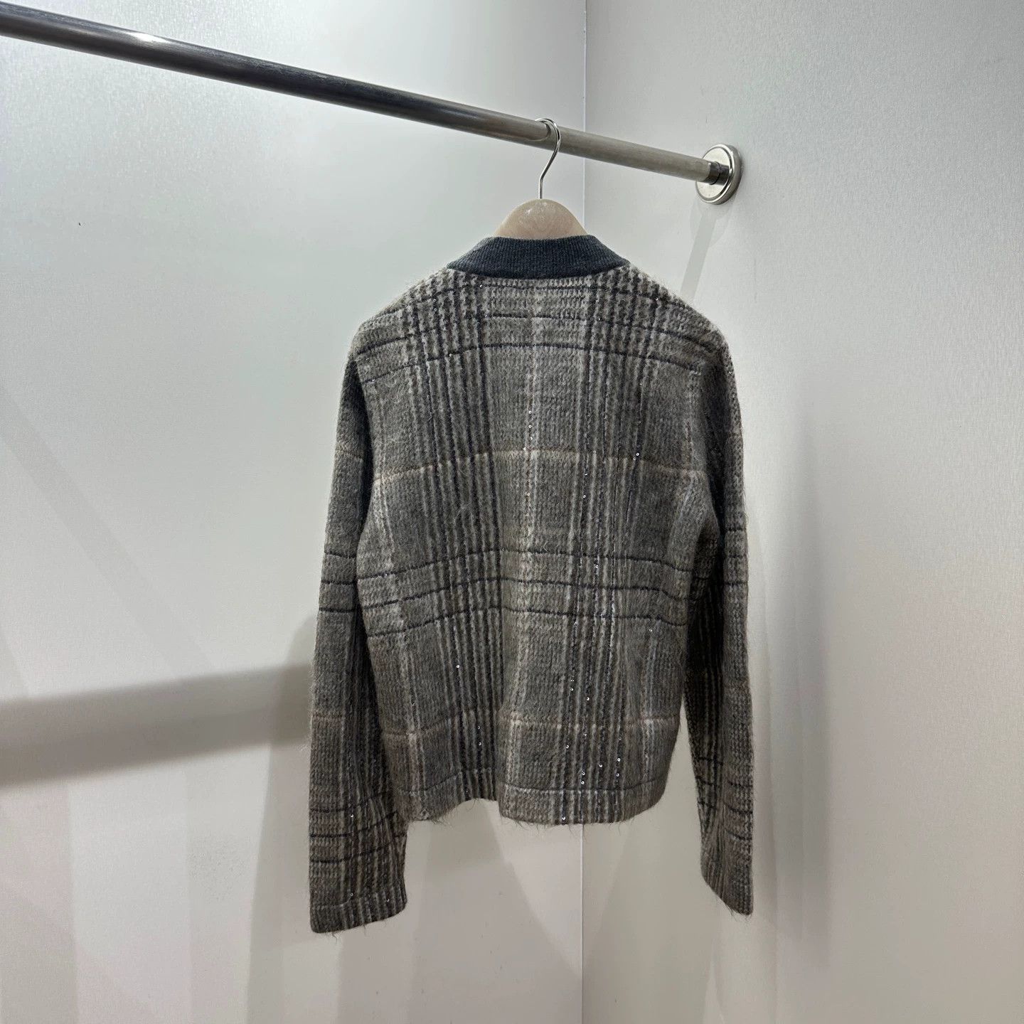 Brunello Cucinelli Brunello Cucinelli check gold l/s knit s mohair Size XS / US 0-2 / IT 36-38 - 2 Thumbnail