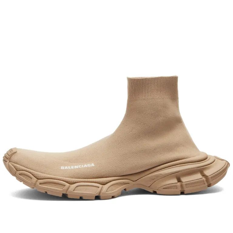 Balenciaga o1mt1gz1024 3XL Sock Recycled Knit Sneakers in Beige Size US 12 / EU 45 - 1 Thumbnail